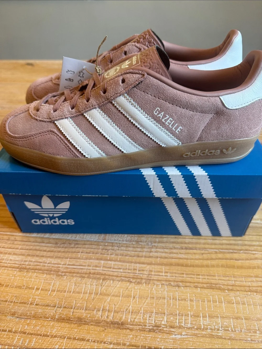 adidas Gazelle Suede Sneakers in Dusty Pink with White Stripes JS1397